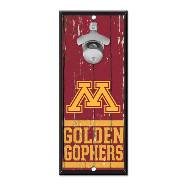 Letrero con abrebotellas de Minnesota Golden Gophers de 5 x 11 pulgadas