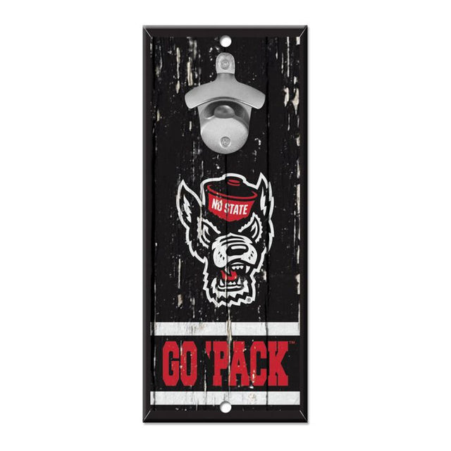 NC State Wolfpack Bottle Opener Sign 5x11