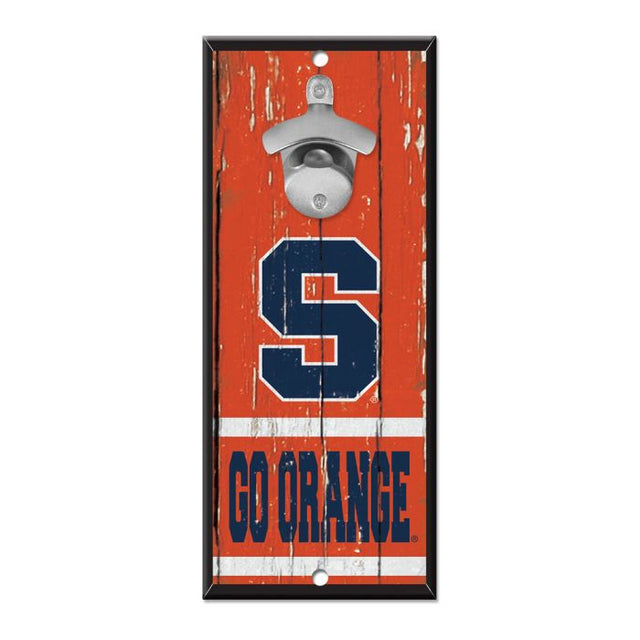 Syracuse Orange Bottle Opener Sign 5x11