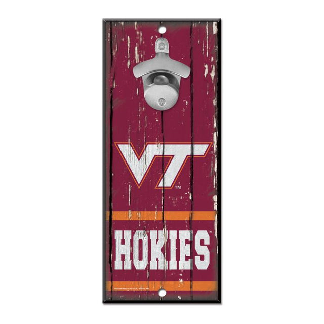 Letrero con abrebotellas de Virginia Tech Hokies de 5 x 11 pulgadas