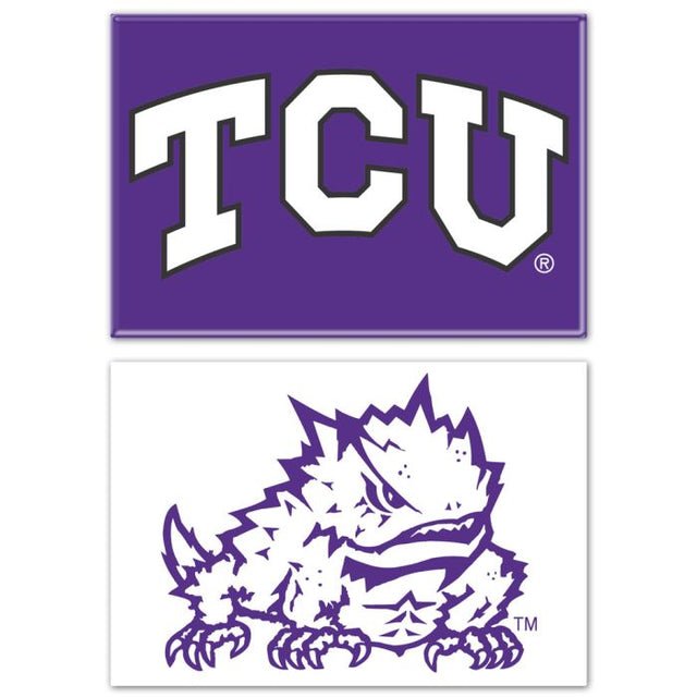 TCU Horned Frogs Rectangle Magnet, 2pack 2" x 3"