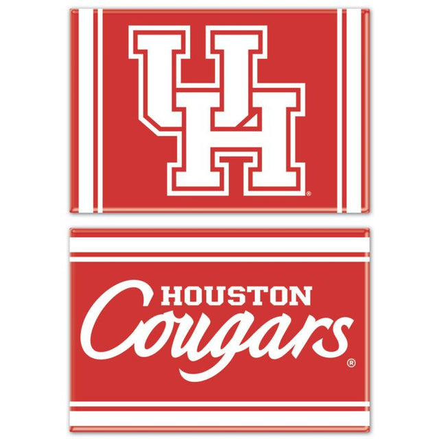 Imán rectangular de los Houston Cougars, paquete de 2, 2 x 3 pulgadas