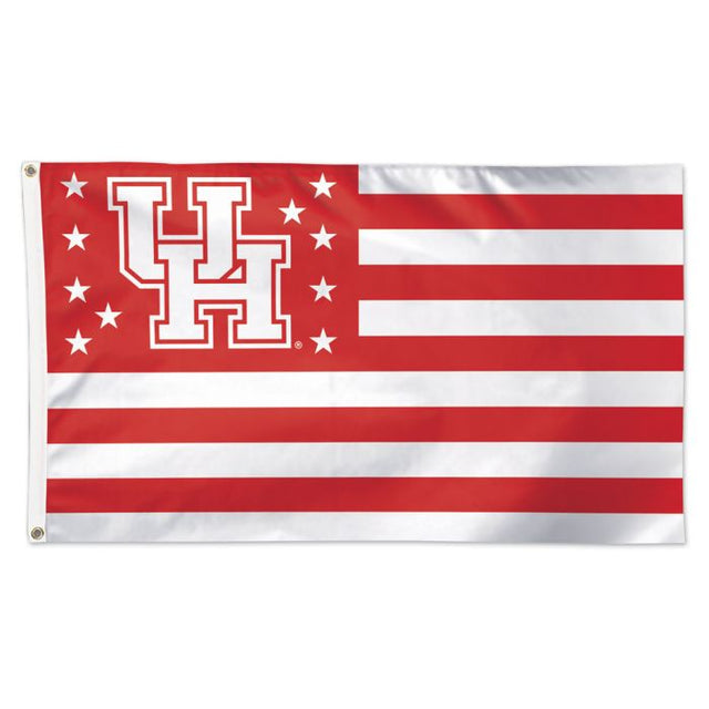 Bandera americana de los Houston Cougars con estrellas y rayas - Deluxe 3' X 5'