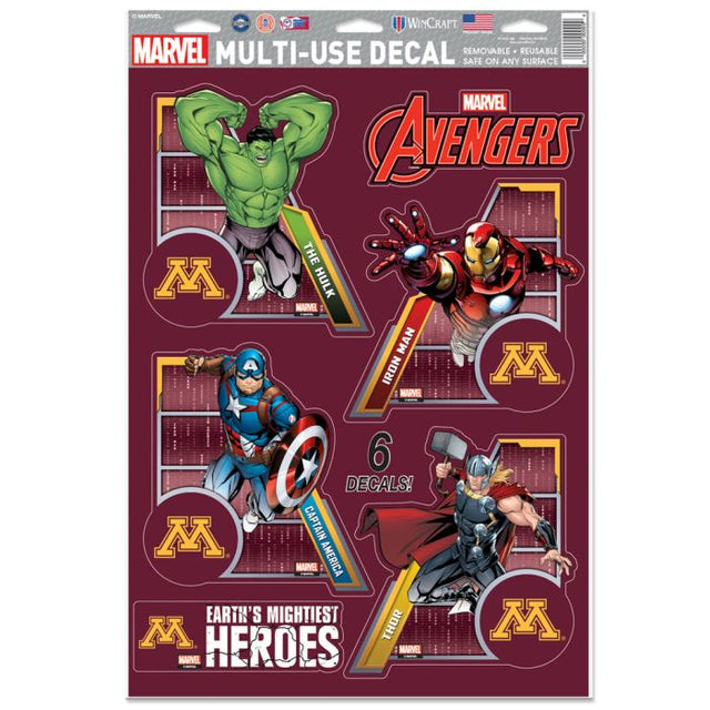 Minnesota Golden Gophers / Marvel (C) Calcomanía multiusos MARVEL 2023 de 11" x 17"