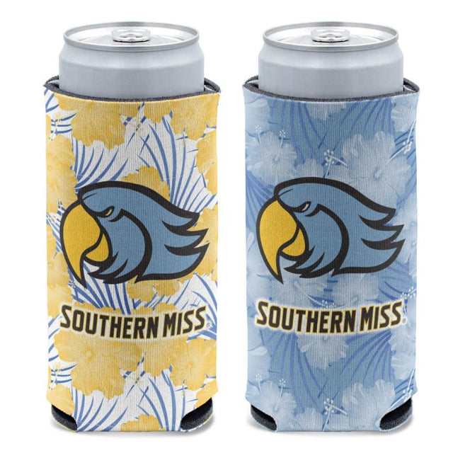 Enfriador de lata delgado de 12 oz con forma de cabeza de loro del sur de Mississippi Golden Eagles de Southern Miss