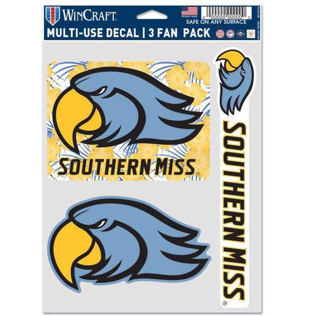 Southern Miss Golden Eagles Southern Mississippi Parrot Head Multi Use 3 Fan Pack