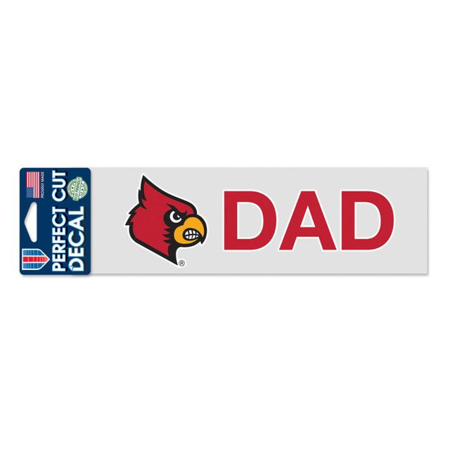 Calcomanías de corte perfecto de Louisville Cardinals, Louisville Dad, 3" x 10"