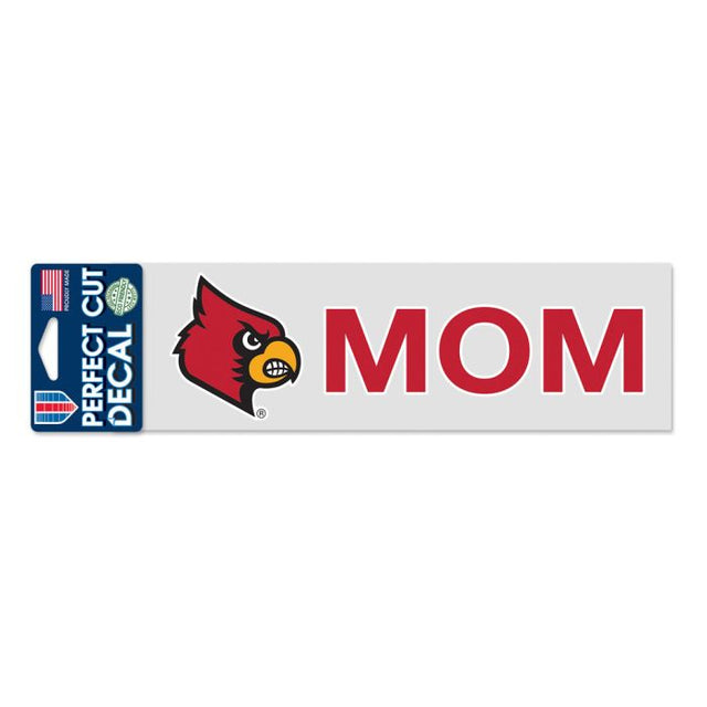 Calcomanías de Louisville Cardinals de Louisville Mom de corte perfecto de 3" x 10"