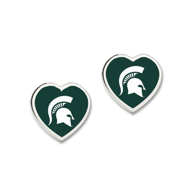 Michigan State Spartans Earrings w/3D Heart