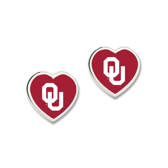 Oklahoma Sooners Earrings w/3D Heart