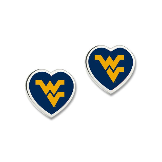 West Virginia Mountaineers Earrings w/3D Heart