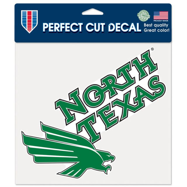 Calcomanía de color de corte perfecto de North Texas Mean Green de 8" x 8"