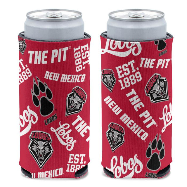 New Mexico Lobos 12 oz Slim Can Cooler