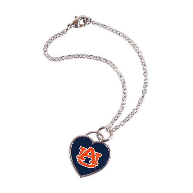 Pulsera Auburn Tigers con corazón en 3D