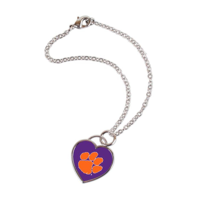 Clemson Tigers Bracelet w/3D Heart