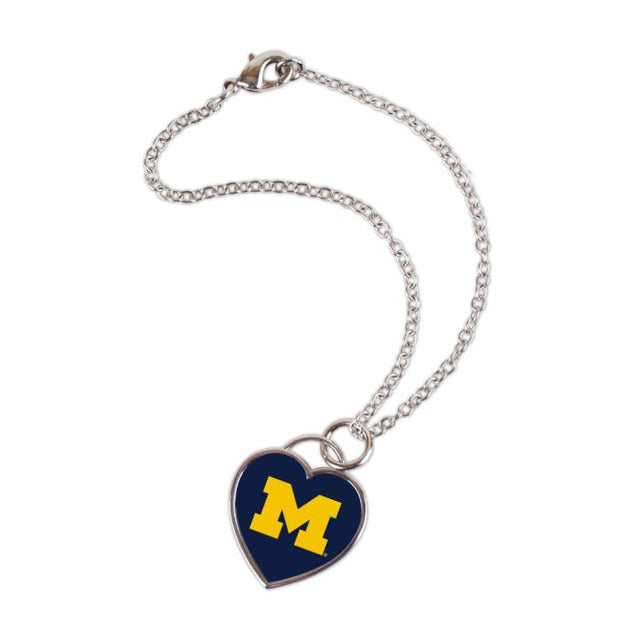 Pulsera de los Wolverines de Michigan con corazón en 3D