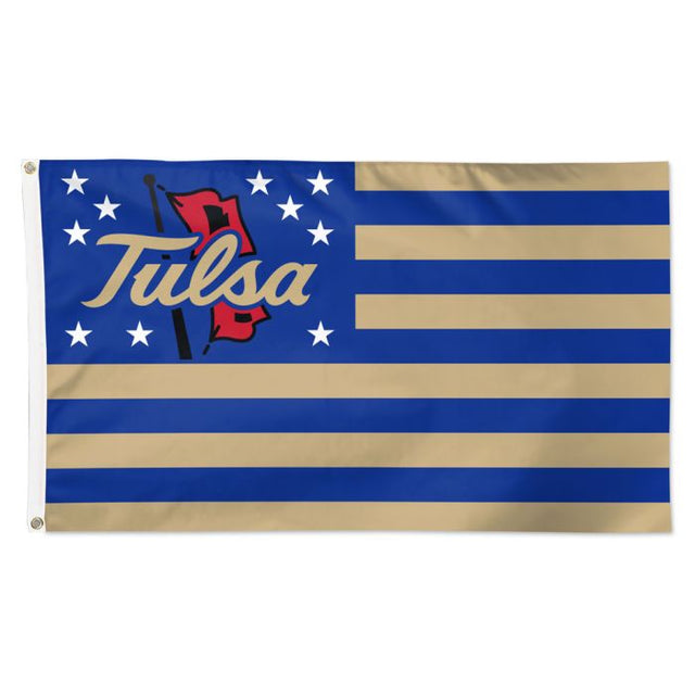 Bandera americana con estrellas y rayas de Tulsa Golden Hurricanes, de lujo, 3 x 5 pies