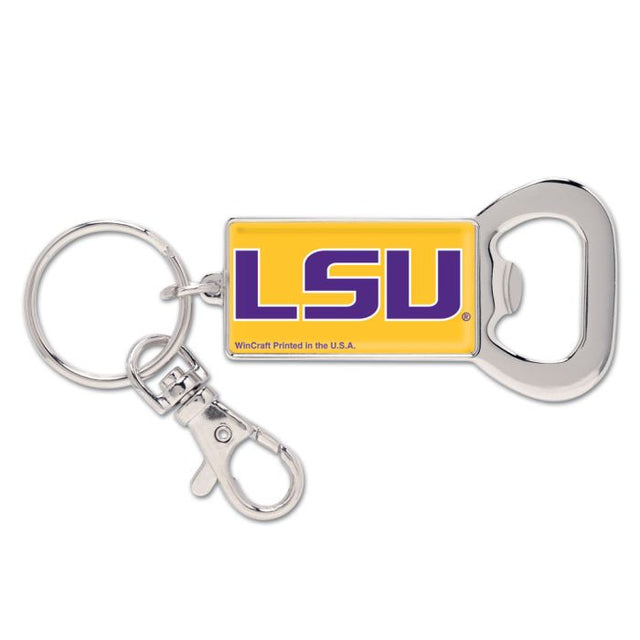 LSU Tigers Bottle Opener Key Ring Rectangle