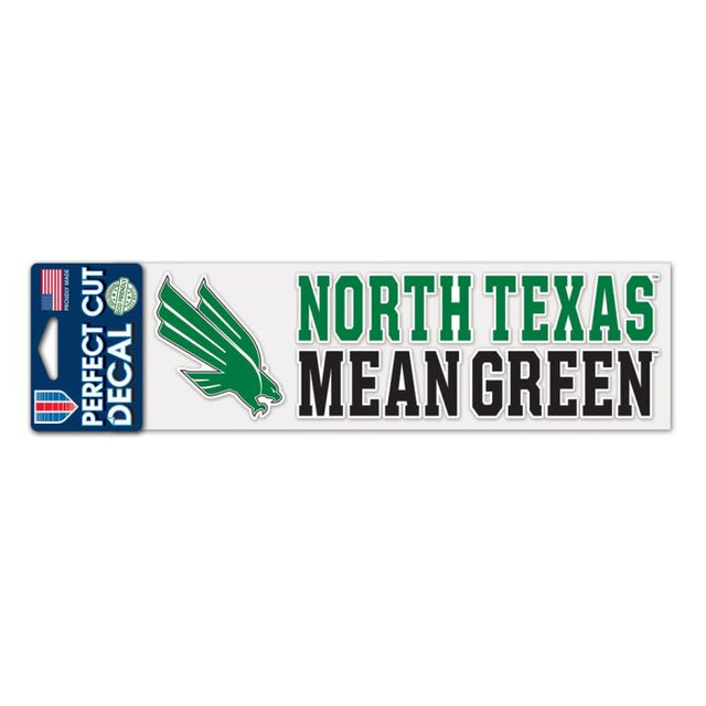 Calcomanías STACKED Perfect Cut de North Texas Mean Green de 3" x 10"