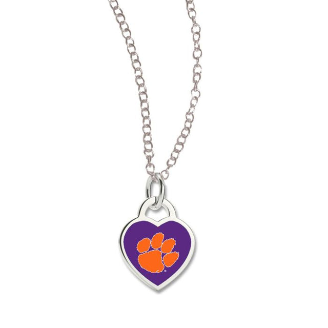 Clemson Tigers Necklace w/3D Heart