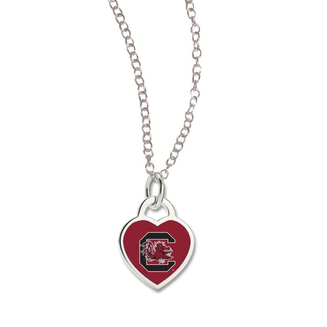 South Carolina Gamecocks Necklace w/3D Heart