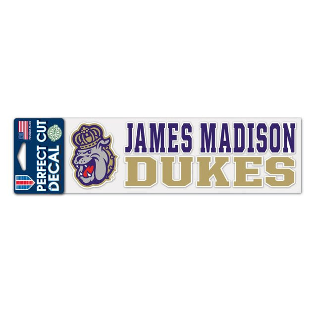 Calcomanías de James Madison Dukes STACKED Perfect Cut de 3" x 10"