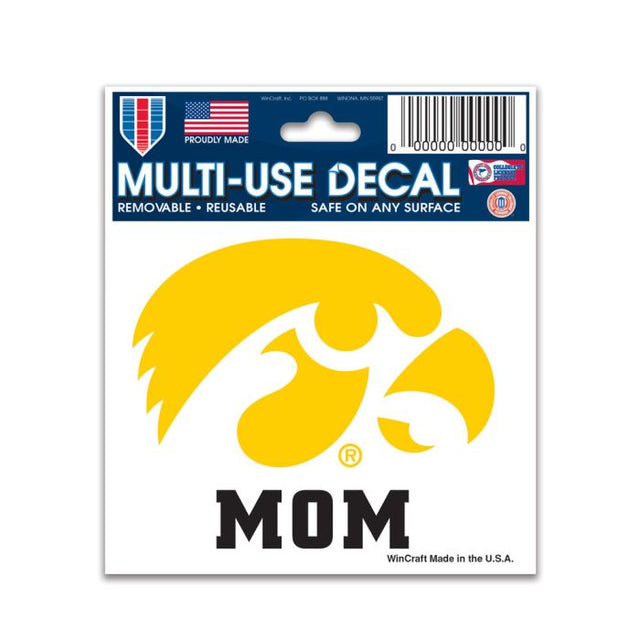 Calcomanía multiusos de Iowa Hawkeyes MOM de 3" x 4"