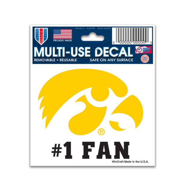 Calcomanía multiusos para fanáticos de Iowa Hawkeyes n.° 1 de 3" x 4"