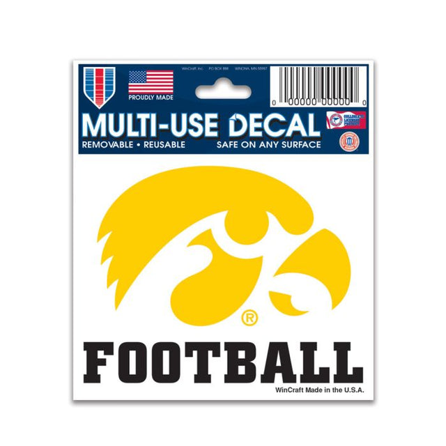 Calcomanía multiusos de fútbol americano de Iowa Hawkeyes de 3" x 4"