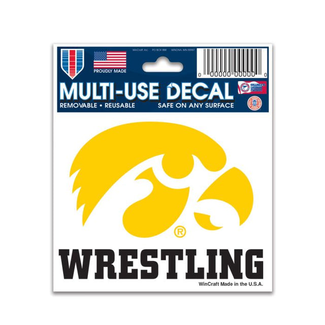 Calcomanía multiusos de lucha libre de Iowa Hawkeyes de 3" x 4"