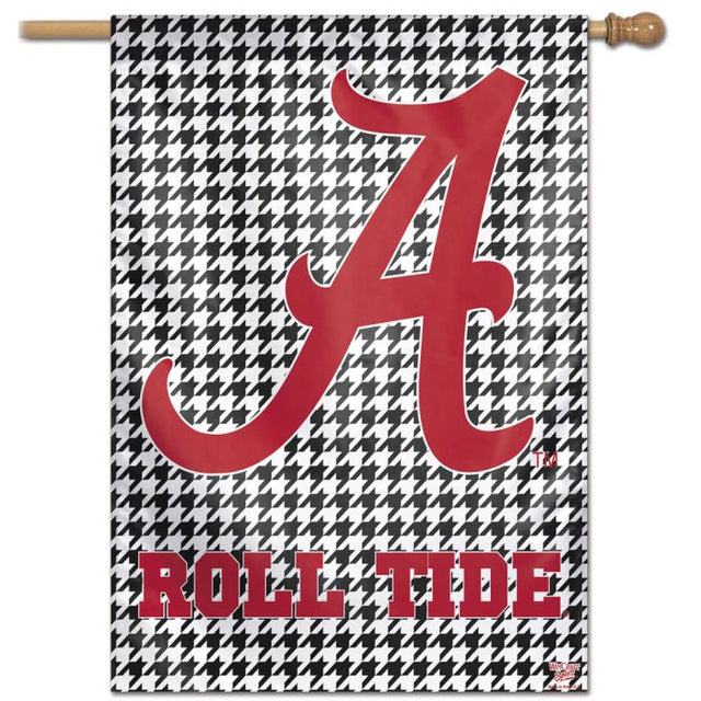 Bandera vertical de Alabama Crimson Tide/Houndstooth de 28" x 40"