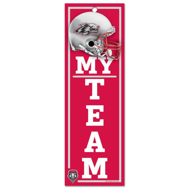 New Mexico Lobos Wood Sign 4" x 13"