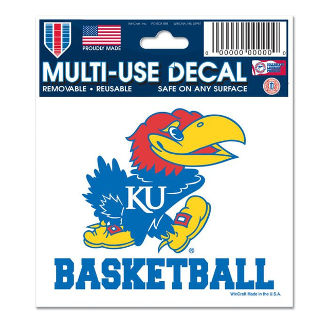 Calcomanía multiusos de baloncesto de los Kansas Jayhawks, 3" x 4"