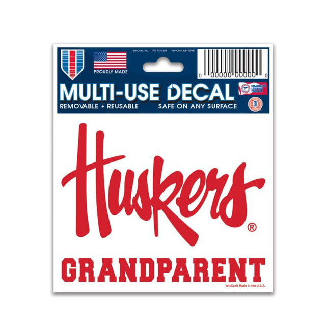 Nebraska Cornhuskers GRANDPARENT Multi-Use Decal 3" x 4"