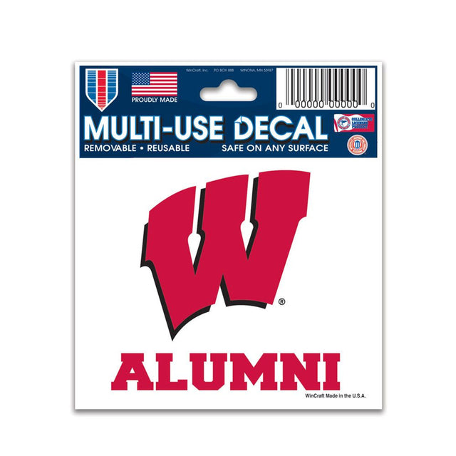 Calcomanía de Wisconsin Badgers de 3 x 4, diseño multiusos para exalumnos