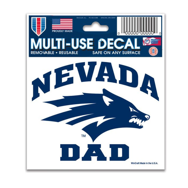 Calcomanía multiusos de Nevada Wolf Pack Dad de 3" x 4"