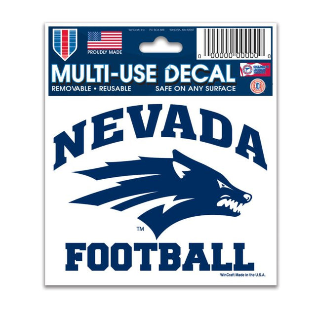 Calcomanía multiusos de fútbol de Nevada Wolf Pack de 3" x 4"