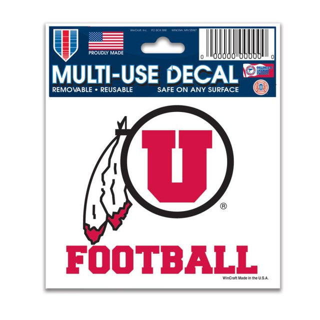 Utah Utes Football Multi-Use Decal 3" x 4"