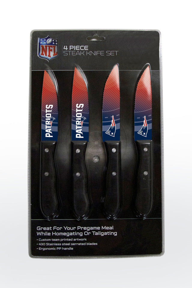 Juego de cuchillos para carne New England Patriots, paquete de 4