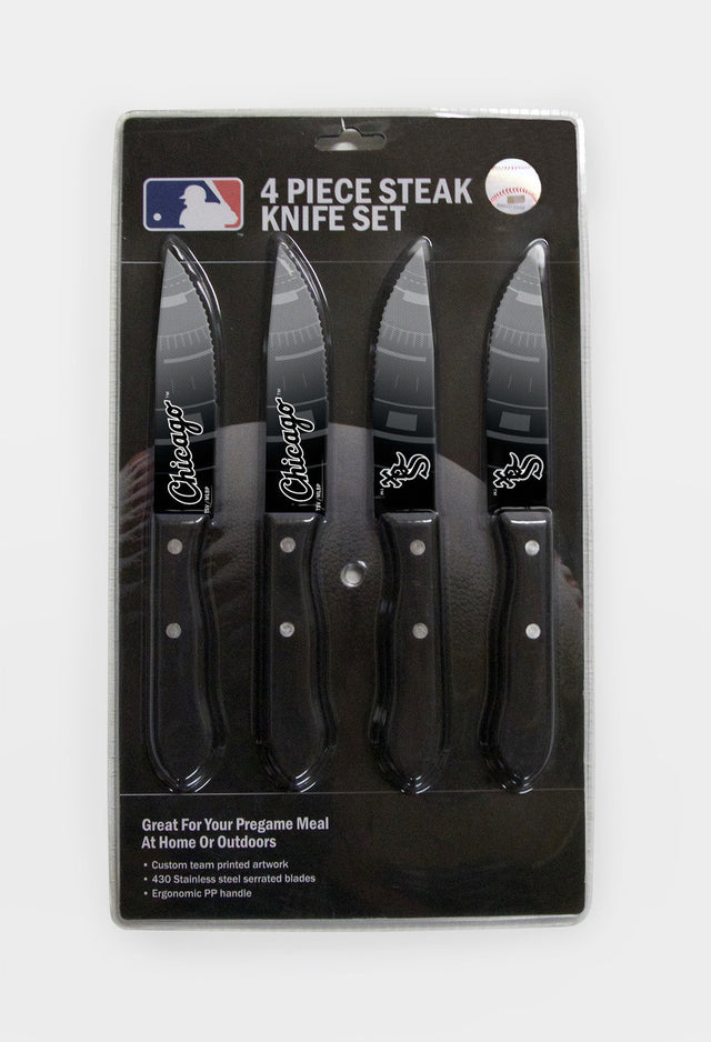 Juego de cuchillos para carne Chicago White Sox, paquete de 4