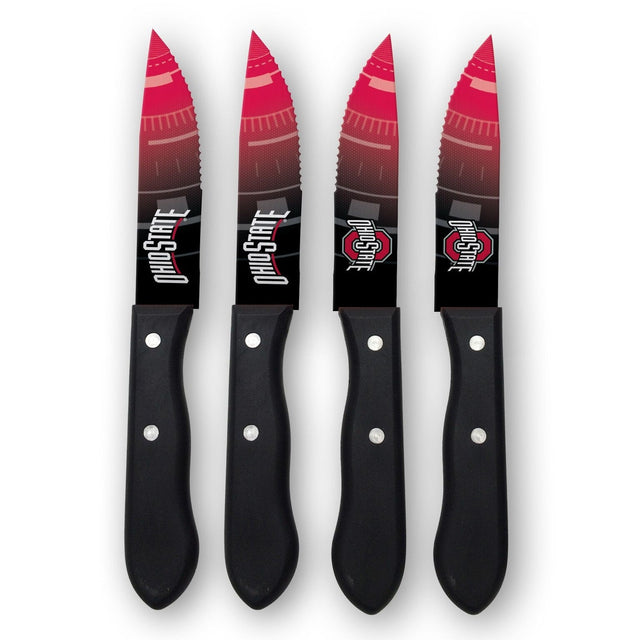 Juego de cuchillos para carne Ohio State Buckeyes, paquete de 4