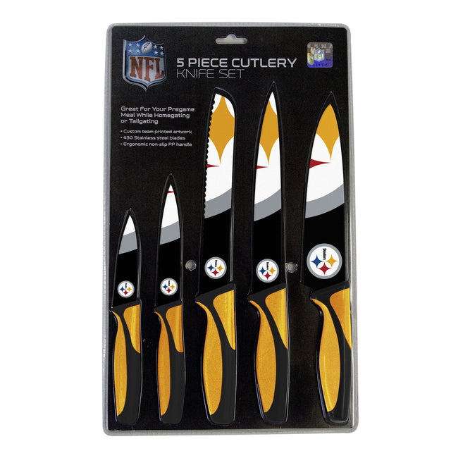 Juego de cuchillos de los Pittsburgh Steelers, para cocina, paquete de 5