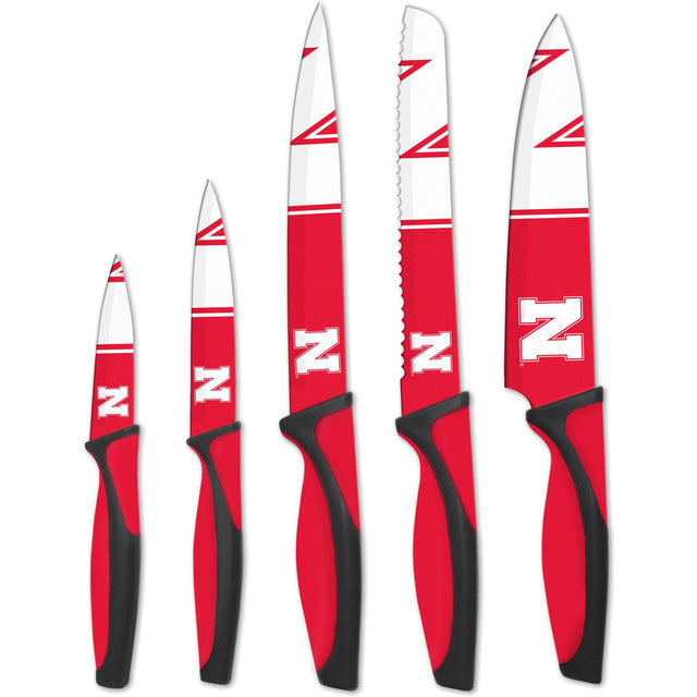 Juego de cuchillos de cocina Nebraska Cornhuskers, paquete de 5