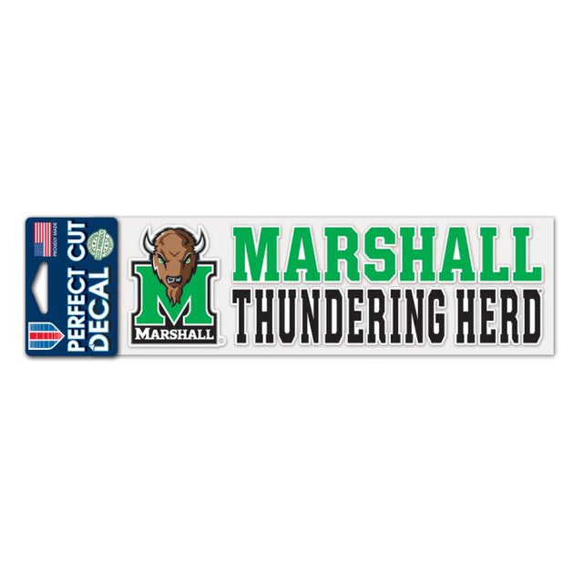 Calcomanías de corte perfecto apiladas de Marshall Thundering Herd de 3" x 10"