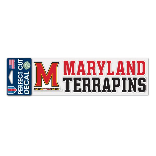 Calcomanías de corte perfecto apiladas de Maryland Terrapins de 3" x 10"