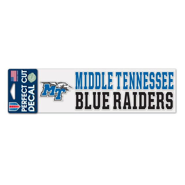 Calcomanías STACKED Perfect Cut de los Blue Raiders de Middle Tennessee State, 3" x 10"