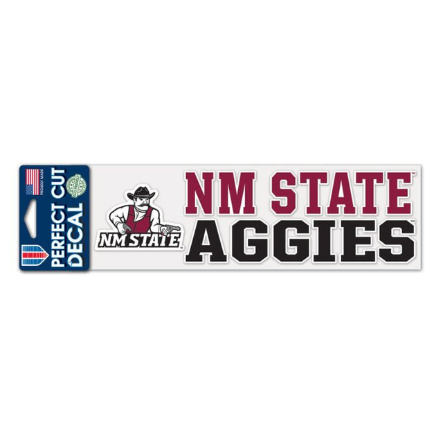 Calcomanías STACKED Perfect Cut de New Mexico State Aggies de 3" x 10"