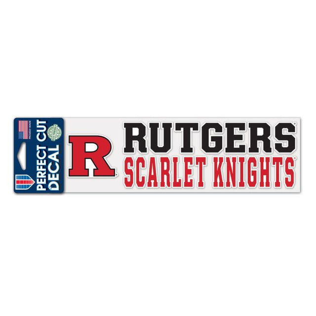 Calcomanías STACKED Perfect Cut de Rutgers Scarlet Knights de 3" x 10"