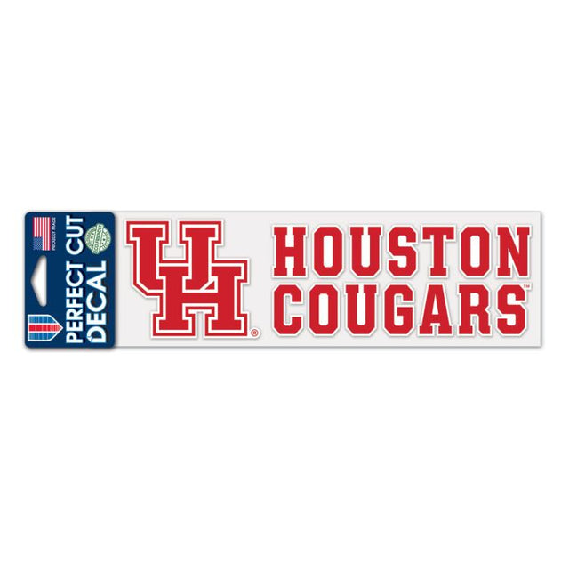 Calcomanías de corte perfecto apiladas de Houston Cougars de 3" x 10"