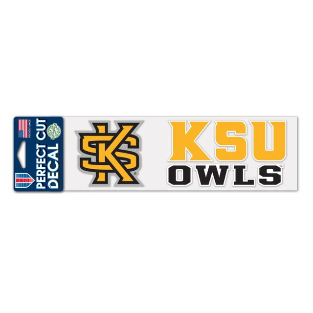 Kennesaw State Owls STACKED Perfect Cut Decals 3" x 10"